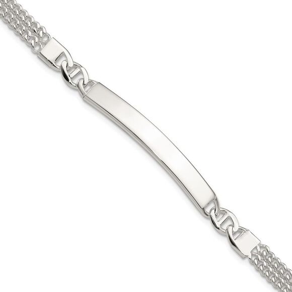 Kazi Luxury Sterling Silver Double Strand Curb Link 8in ID Bracelet